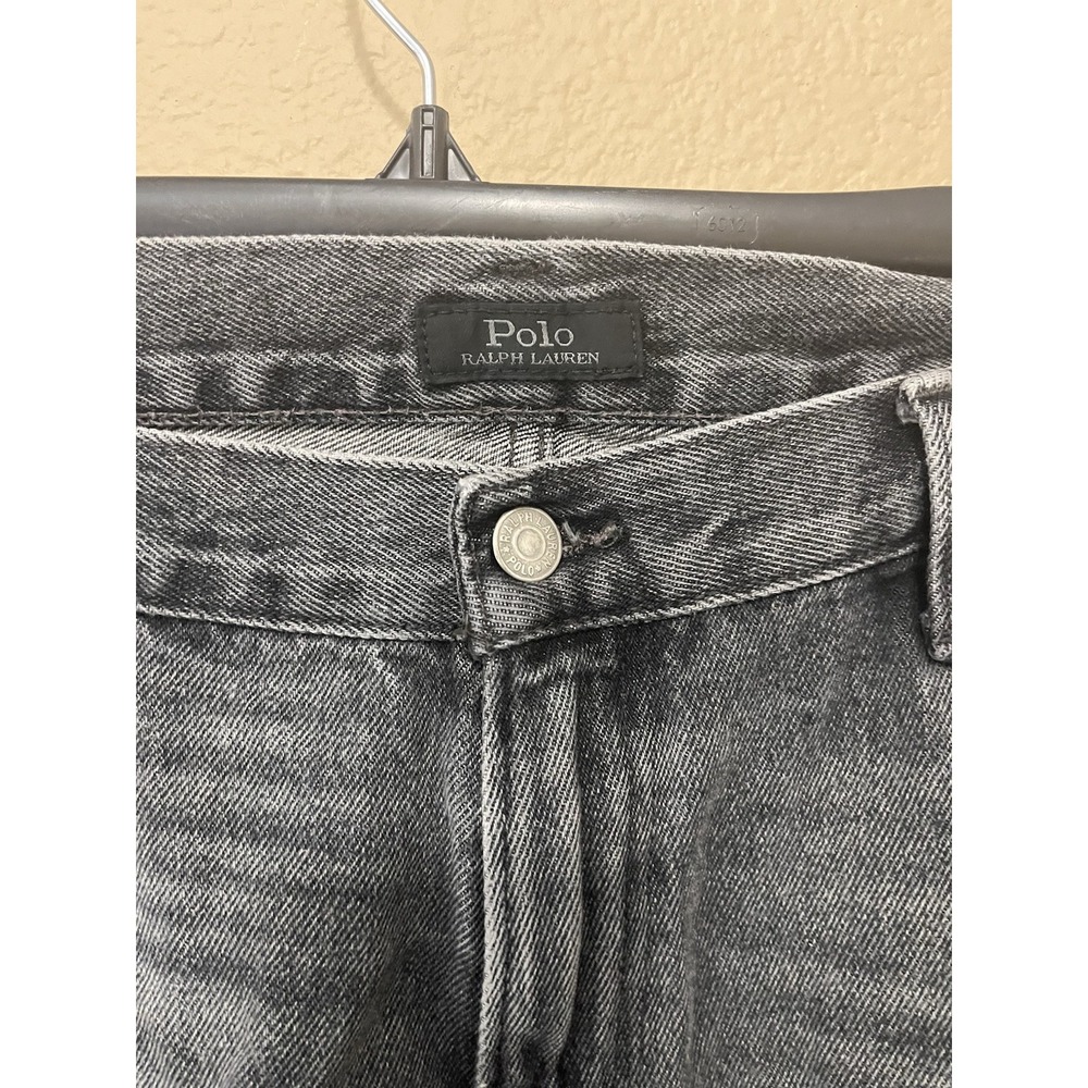 Polo Ralph Lauren Mens Jeans 40x30 Black Gray Hampton Straight Leg 100% cotton - Picture 8 of 14